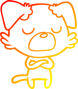 Bir insan tarafından çizilmiş çizgi film köpeğinin sıcak çizgi çizimi