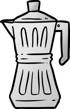 Bir insan tarafından çizilmiş bir espresso makinesi.