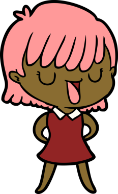 Bir insan tarafından çizilmiş karikatür kadın.