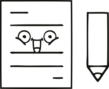 Bir insan tarafından çizilmiş bir test kağıdının çizgi çizimi