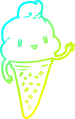 Bir insan tarafından çizilmiş dondurmanın soğuk gradyan çizgisi.