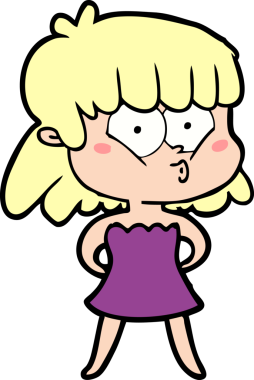 Bir insan tarafından çizilmiş ıslık çalan kız.