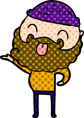 Bir insan tarafından çizilmiş sakallı bir adam.