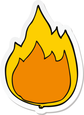 Bir insan tarafından çizilmiş karikatür ateşinin çıkartması.