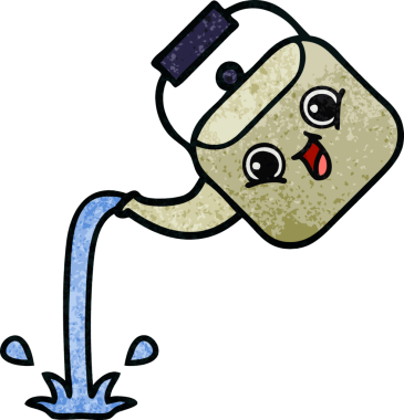 Bir insan tarafından çizilmiş eski grunge desenli bir çaydanlık.