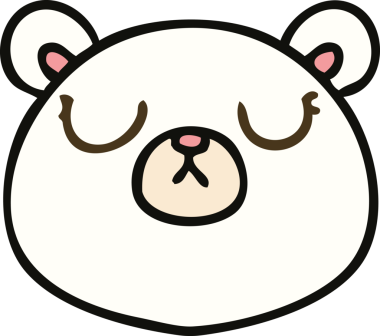 Bir insan tarafından çizilmiş garip karikatür kutup ayısı.