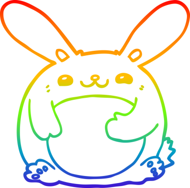 gökkuşağı gradyan çizgi çizimi bir insan tarafından çizilmiş bir çizgi tavşan