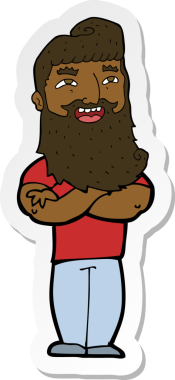 Bir insan tarafından çizilmiş gururlu bir adamın çıkartması.