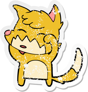 Bir insan tarafından çizilmiş tilki çizgi filminin sıkıntılı çıkartması.