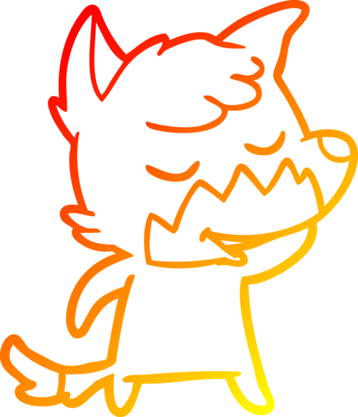 Bir insan tarafından çizilmiş dost canlısı bir tilkinin sıcak çizgi çizimi