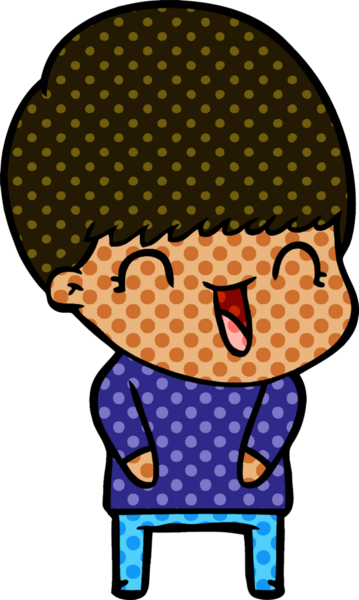 Bir insan tarafından çizilmiş mutlu çizgi film çocuğu.