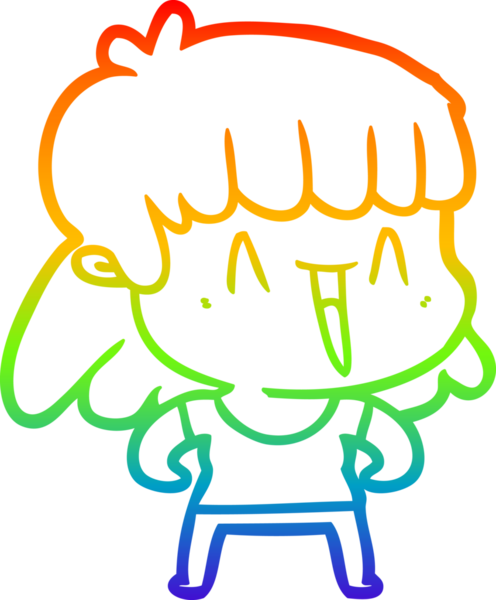 gökkuşağı gradyan çizimi bir insan tarafından çizilmiş bir karikatür kadın