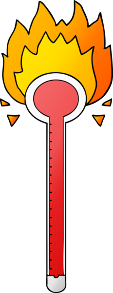 bir insan tarafından çizilmiş karikatür termometresi