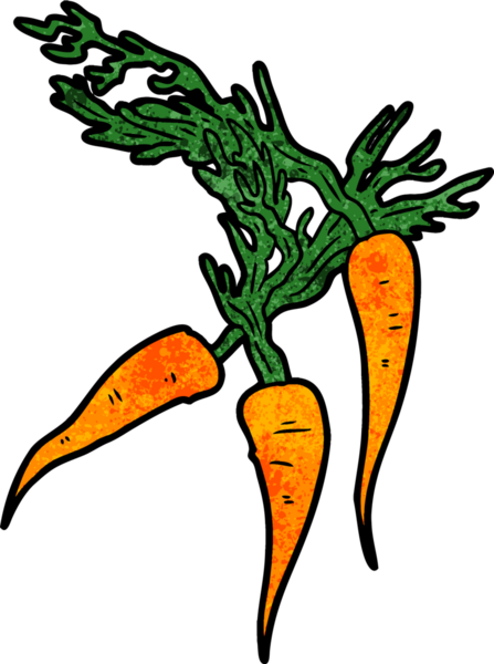 Bir insan tarafından çizilmiş havuçlar.