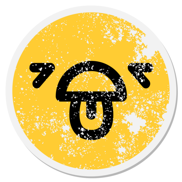 Bir insan tarafından çizilmiş iğrenç dairesel bir etiket.