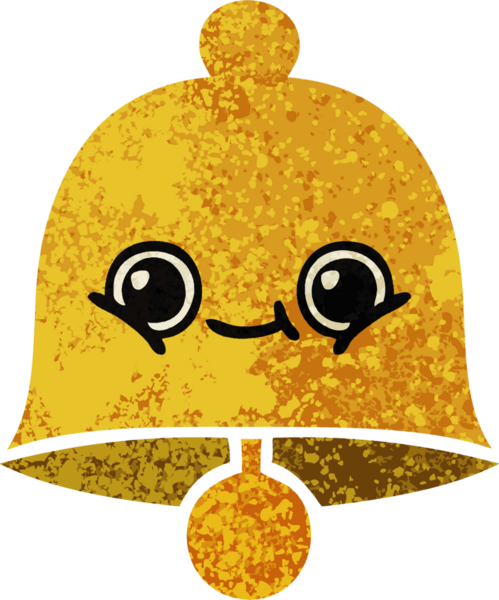 Bir insan tarafından çizilmiş bir çanın retro çizim tarzı karikatürü