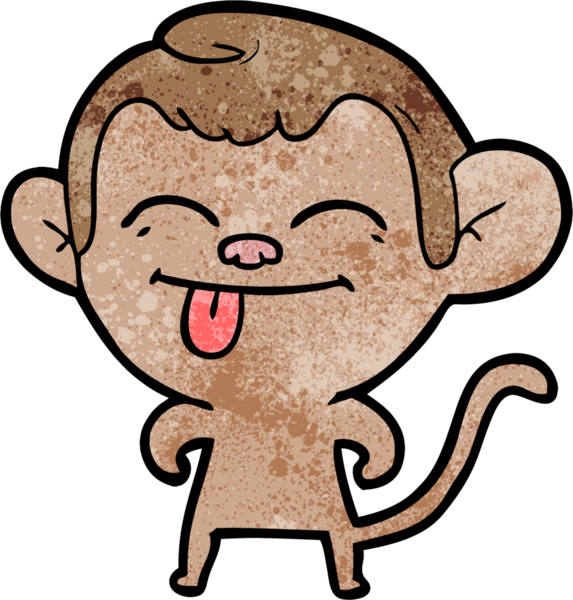 Bir insan tarafından çizilmiş komik çizgi maymun.