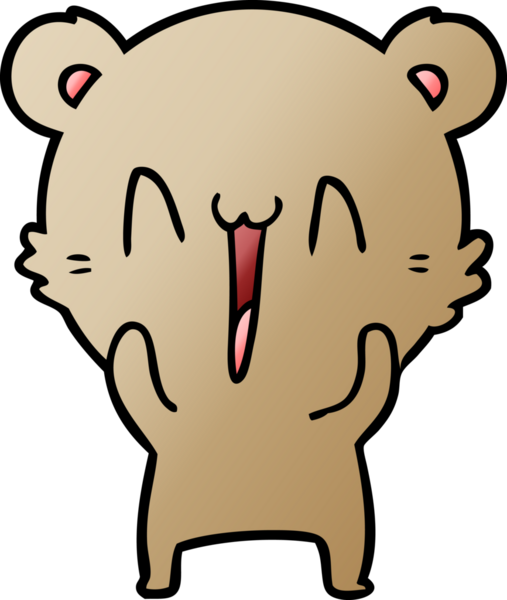 Bir insan tarafından çizilmiş mutlu ayı karikatürü