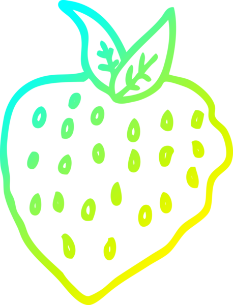 Bir insan tarafından çizilmiş bir çileğin soğuk gradyan çizimi