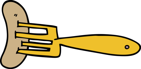 Bir insan tarafından çizilmiş çatalla çizilmiş bir karikatür.