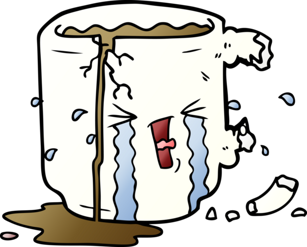 Bir insan tarafından çizilmiş kırık bir kupa.