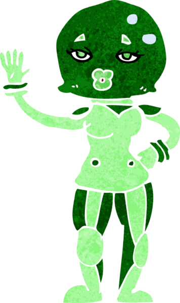 Bir insan tarafından çizilmiş bir kadın astronot.