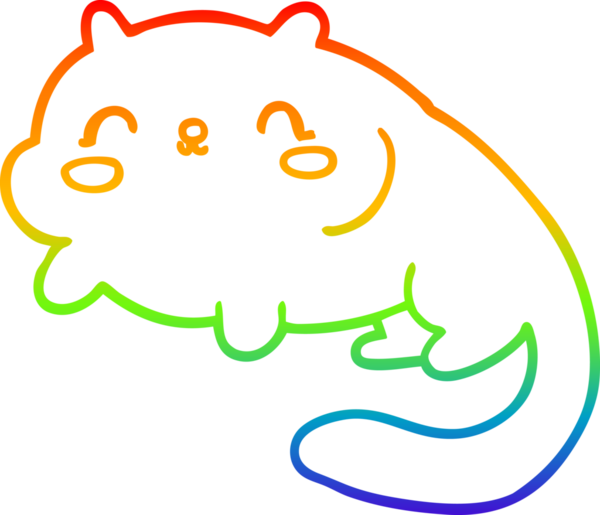 gökkuşağı gradyanı çizimi bir insan tarafından çizilmiş çizgi film kedisi