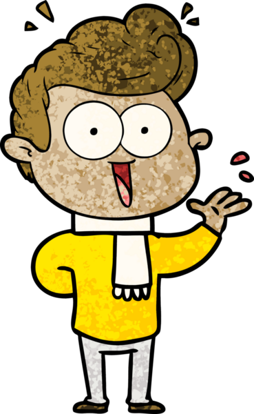 Bir insan tarafından çizilmiş heyecanlı bir çizgi film.