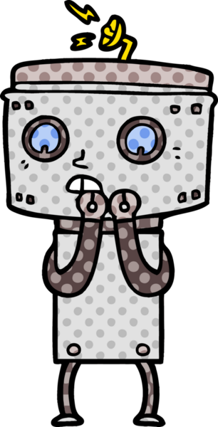 Bir insan tarafından çizilmiş asabi bir robot.