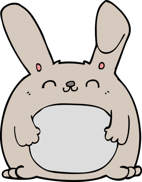 Bir insan tarafından çizilmiş çizgi film tavşanı