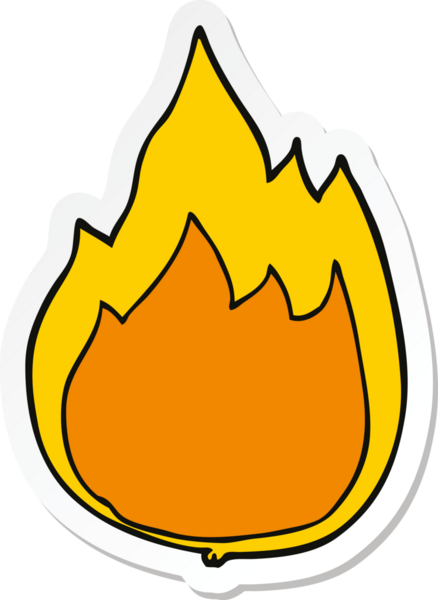 Bir insan tarafından çizilmiş karikatür ateşinin çıkartması.