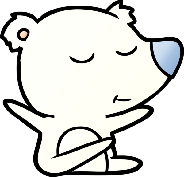 Bir insan tarafından çizilmiş mutlu kutup ayısı karikatürü