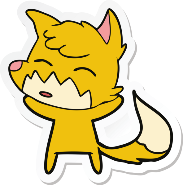 Bir insan tarafından çizilmiş bir tilkinin çıkartması.