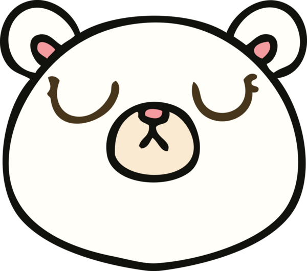 Bir insan tarafından çizilmiş garip karikatür kutup ayısı.