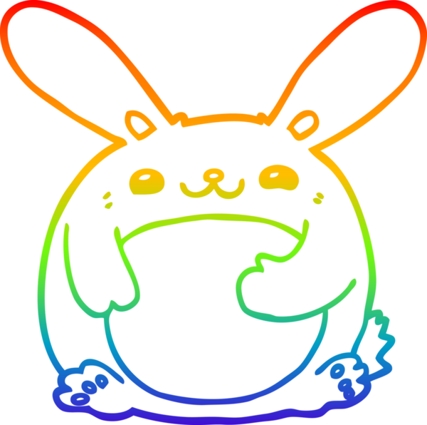 gökkuşağı gradyan çizgi çizimi bir insan tarafından çizilmiş bir çizgi tavşan