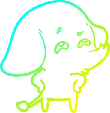 Bir insanın çizdiği karikatür fili çizimi.