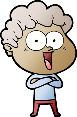 Bir insan tarafından çizilmiş mutlu bir adam.