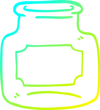 Bir insan tarafından çizilmiş boş bir kavanozun soğuk gradyan çizimi