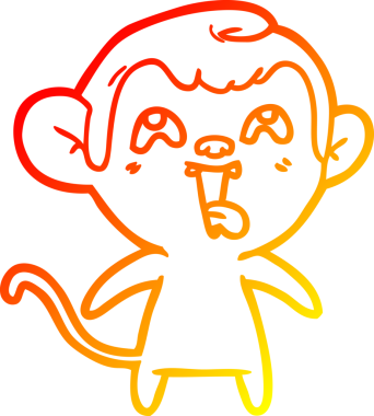 İnsan tarafından çizilmiş çılgın bir çizgi maymunun sıcak çizgi çizimi