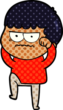 Bir insan tarafından çizilmiş rahatsız bir adam.