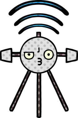 Bir insan tarafından çizilmiş bir uydunun çizgi roman tarzı