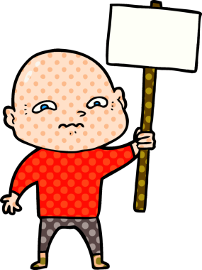 bir insan tarafından çizilmiş sinirli bir adam.