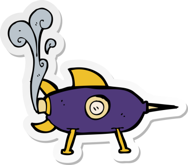 Bir insan tarafından çizilmiş uzay roketinin çıkartması