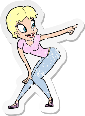 Bir insan tarafından çizilmiş bir karikatürün gerilimli çıkartması.