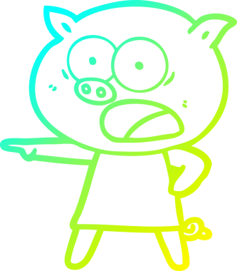 Bir insan tarafından çizilmiş bağıran domuz çizgi filmi çizimi.