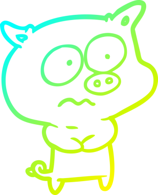 Bir insan tarafından çizilmiş soğuk bir domuz çizgisi.