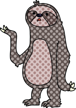 Bir insan tarafından çizilmiş tuhaf çizgi film tembelliği.