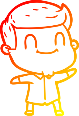 Bir insan tarafından çizilmiş, karikatür dostu bir adamın sıcak çizgi çizimi