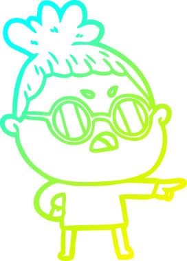 Bir insan tarafından çizilmiş bir çizgi filmin soğuk gradyan çizimi.