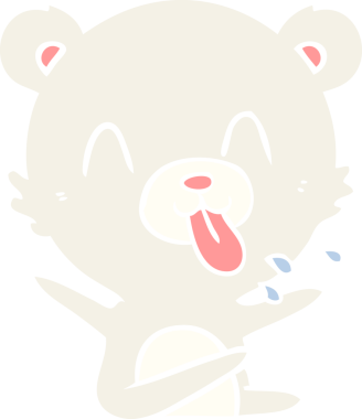 kaba düz renkli karikatür kutup ayısı insan tarafından çizilmiş bir dil.